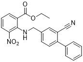 Ethyl 2 （（（2シアノ[1,1' -ビフェニル] - 4-Yl）メチル）アミノの） - 3-Nitrobenzoate CAS 136285-67-1の黄色い結晶の粉