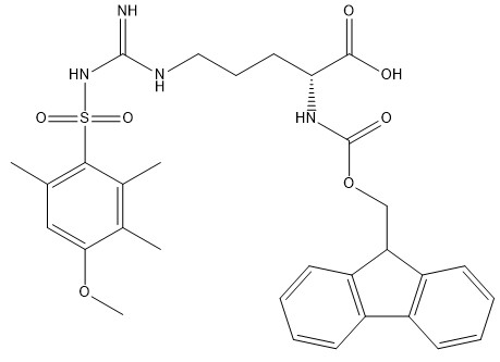 純度98%のアミノ酸の派生物CAS 120075-24-3 Fmoc-D-Arg （Mtr） -オハイオ州C31H36N4O7S