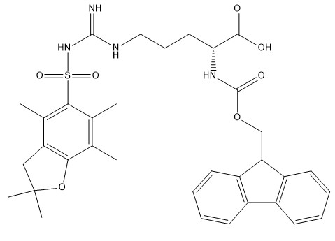 98%のアミノ酸の派生物CAS 187618-60-6 Fmoc-D-Arg （Pbf） -ほとんど白い粉に白いオハイオ州C34H40N4O7S